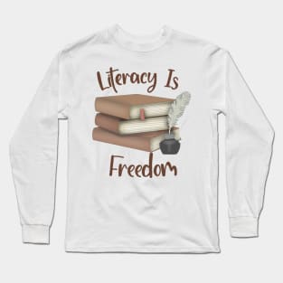 Literacy Is Freedom (Vintage) Long Sleeve T-Shirt